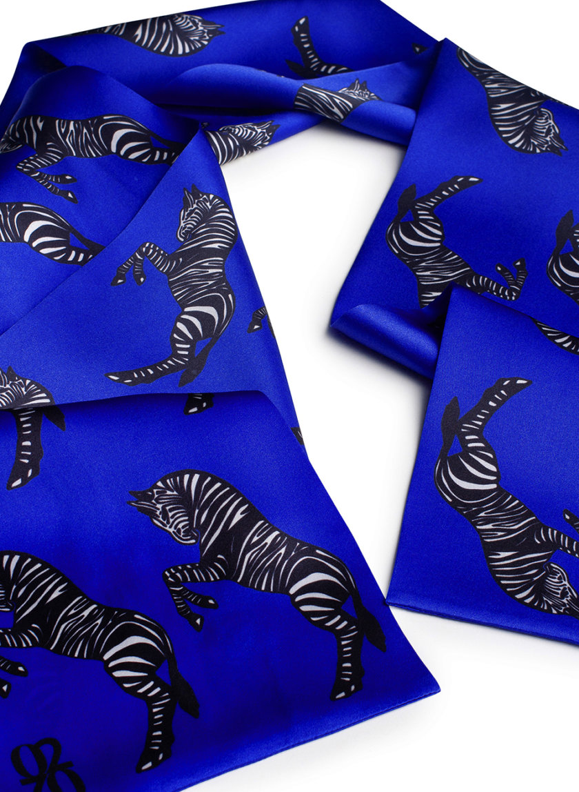 Шелковый платок с эксклюзивным принтом 16х150 0202_30036, фото 1 - в интернет магазине KAPSULA