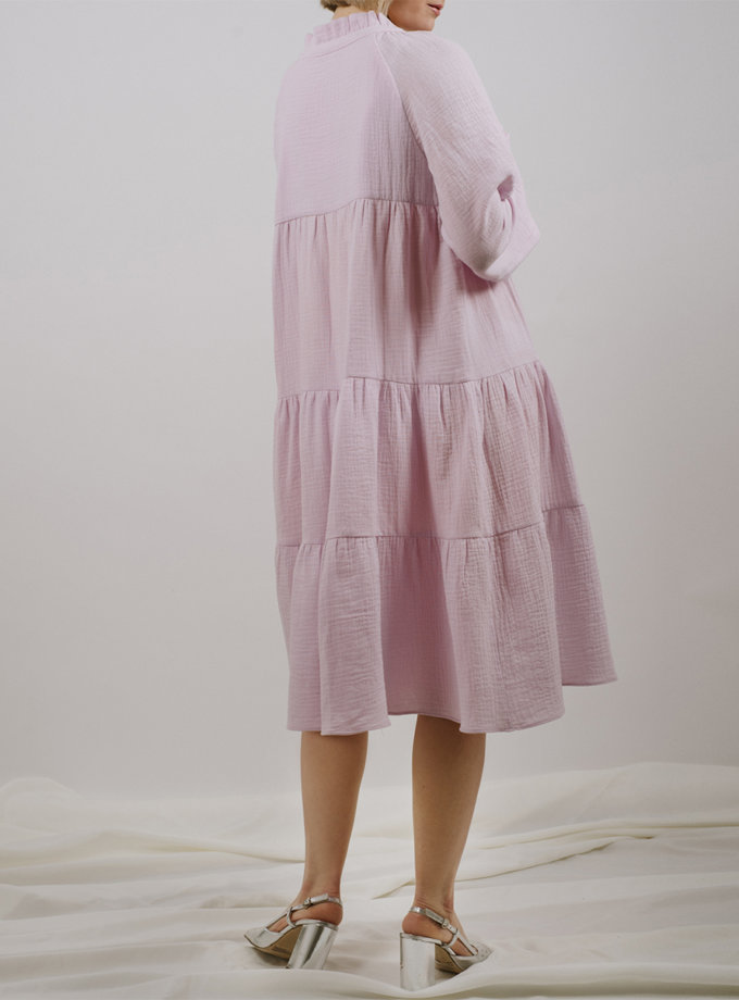 Хлопковое платье свободного кроя MNTK_MTS2129, фото 1 - в интернет магазине KAPSULA