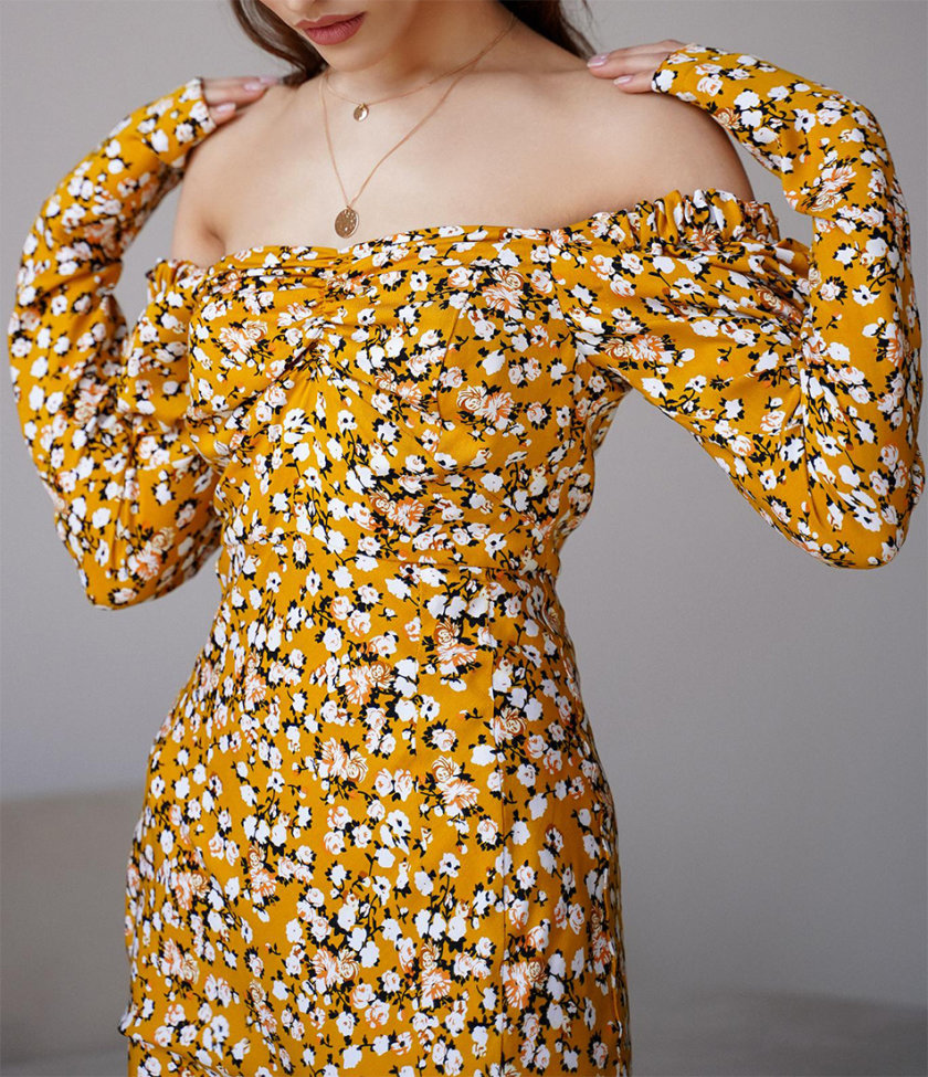 Платье Rebecca с рукавами-фонариками MC_MY3421-3, фото 1 - в интернет магазине KAPSULA