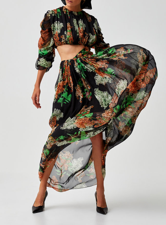 Платье макси с вырезом на талии MF-SS21-8, фото 1 - в интернет магазине KAPSULA
