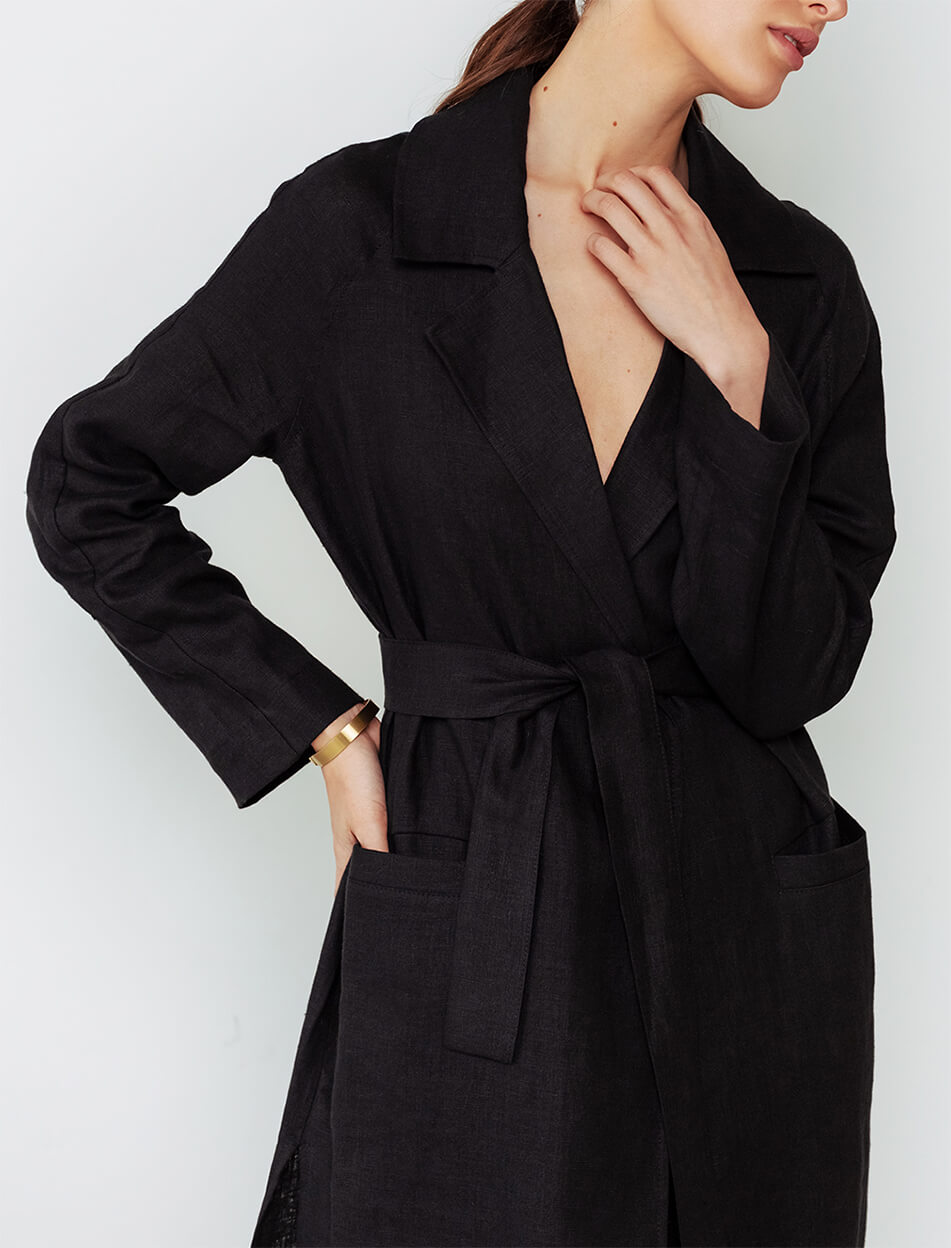 Накидка з льону з поясом BLCGR_BLCN_787, фото 1 Накидка з льону з поясом BLCGR_BLCN_787, фото 1 - в интернет магазине KAPSULA