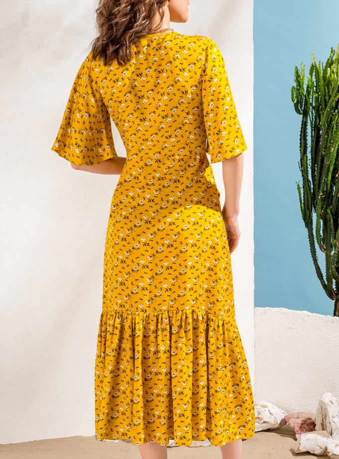 Платье с воланом на пуговицах KS_SS24_01, фото 1 - в интернет магазине KAPSULA