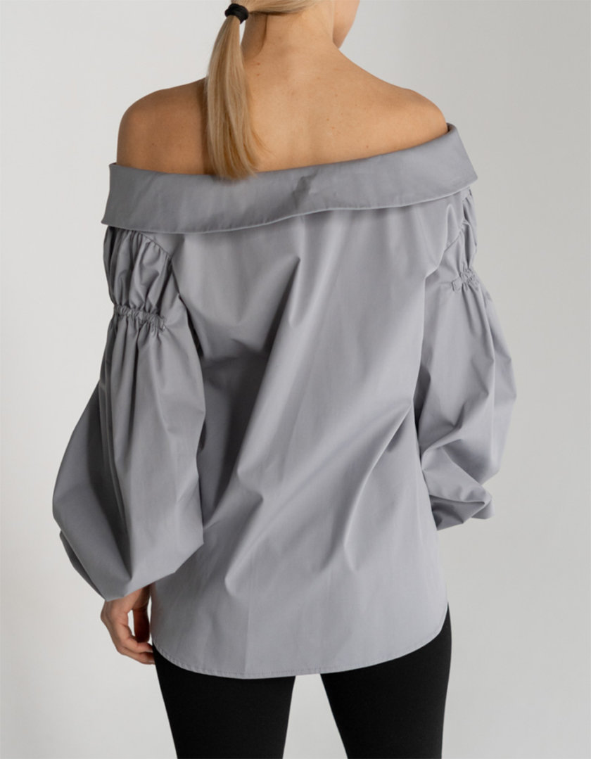 Хлопковая блуза с открытыми плечами SE_SE20_Bls_Margo_G, фото 1 - в интернет магазине KAPSULA