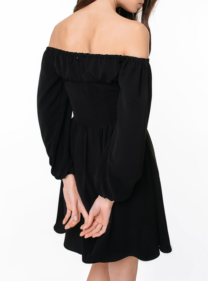Коктейльное платье мини с корсетом MGN_1728BK, фото 1 - в интернет магазине KAPSULA