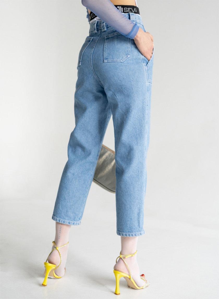 Укороченные джинсы из хлопка SE_SE20_Pn_Eurosi_Bl, фото 1 - в интернет магазине KAPSULA