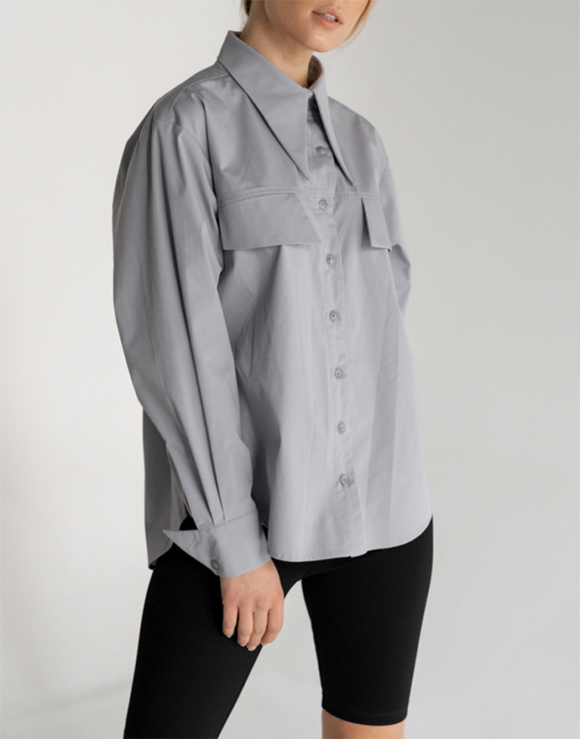 Рубашка из хлопка SE_SE20_Sh_G, фото 1 - в интернет магазине KAPSULA