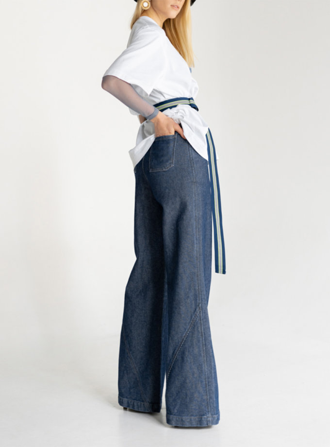 Хлопковые джинсы-клёш SE_SE20_Jns_Nace_Bl, фото 1 - в интернет магазине KAPSULA
