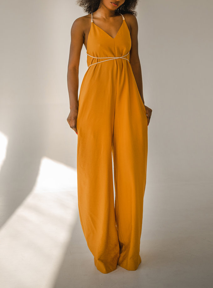 Комбинезон с широкими брюками SHE_overalls_yellow, фото 1 - в интернет магазине KAPSULA