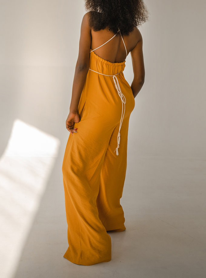 Комбинезон с широкими брюками SHE_overalls_yellow, фото 1 - в интернет магазине KAPSULA