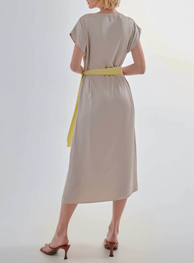 Хлопковое платье с поясом KLNA_SL-3, фото 1 - в интернет магазине KAPSULA