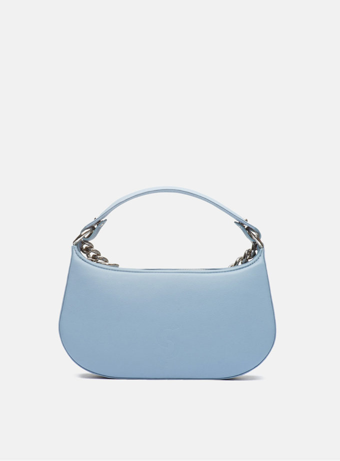 Кожаная сумка Saddle Bag in Baby Blue SNKD_P0048S, фото 1 - в интернет магазине KAPSULA