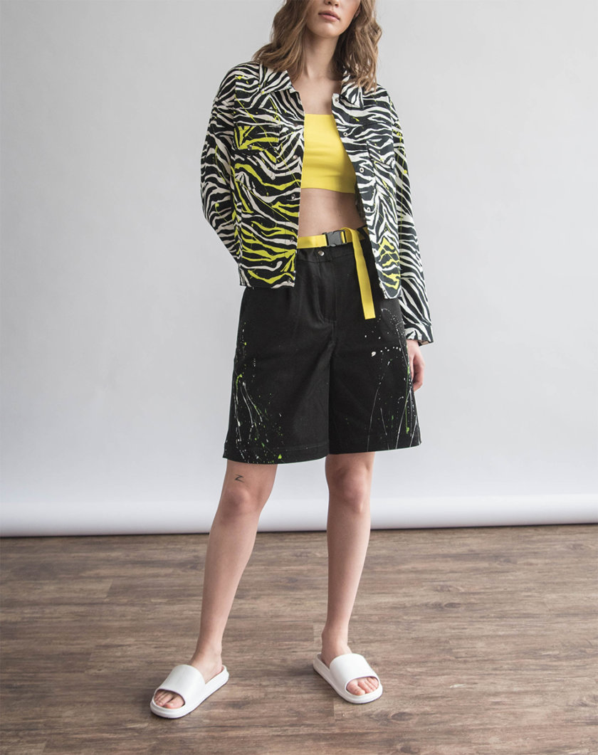 Хлопковая куртка с ручной росписью ZHRK_zkss210008-multi, фото 1 - в интернет магазине KAPSULA