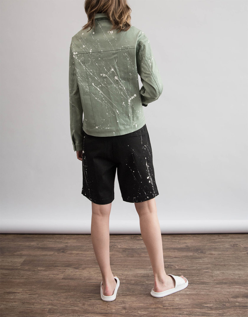 Хлопковая куртка с ручной росписью ZHRK_zkss210008-wormwood, фото 1 - в интернет магазине KAPSULA