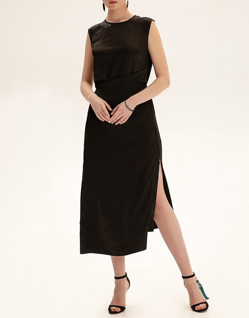 Платье миди с вышивкой WNDR_ss21_sblck_04, фото 1 - в интернет магазине KAPSULA