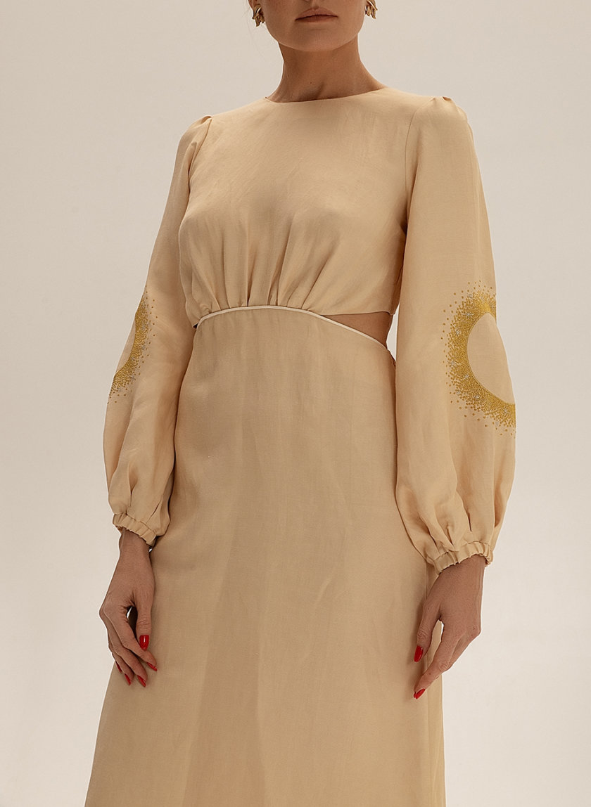Платье миди из льна WNDR_ss21_lml_10, фото 1 - в интернет магазине KAPSULA