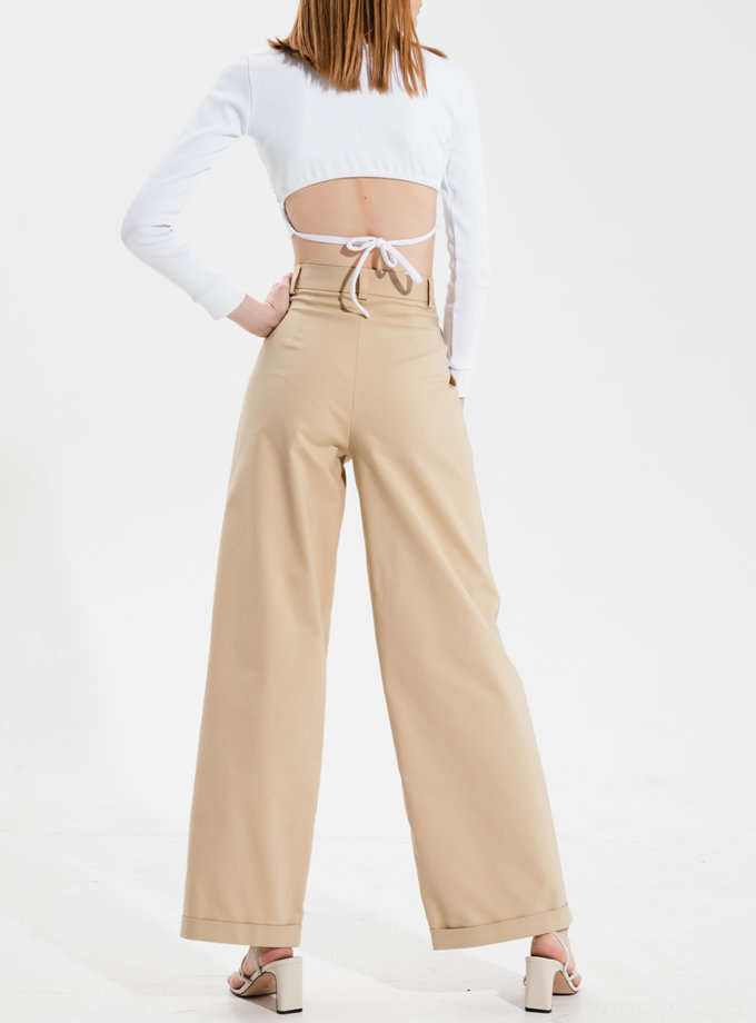 Широкие штаны с манжетом RVR_RESS21-2022BG, фото 1 - в интернет магазине KAPSULA