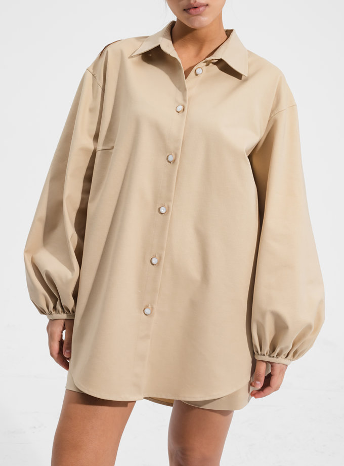 Блуза прямого кроя RVR_RESS21-2006BG, фото 1 - в интернет магазине KAPSULA