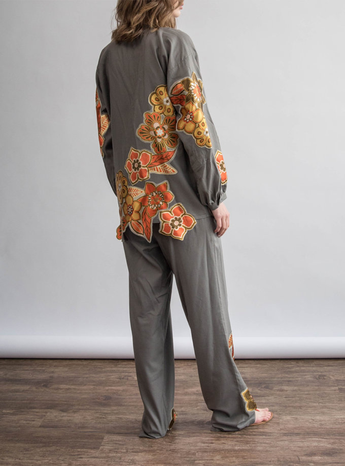 Костюм сорочка і брюки в квітковий принт ZHRK_zkss210012, фото 1 - в интернет магазине KAPSULA