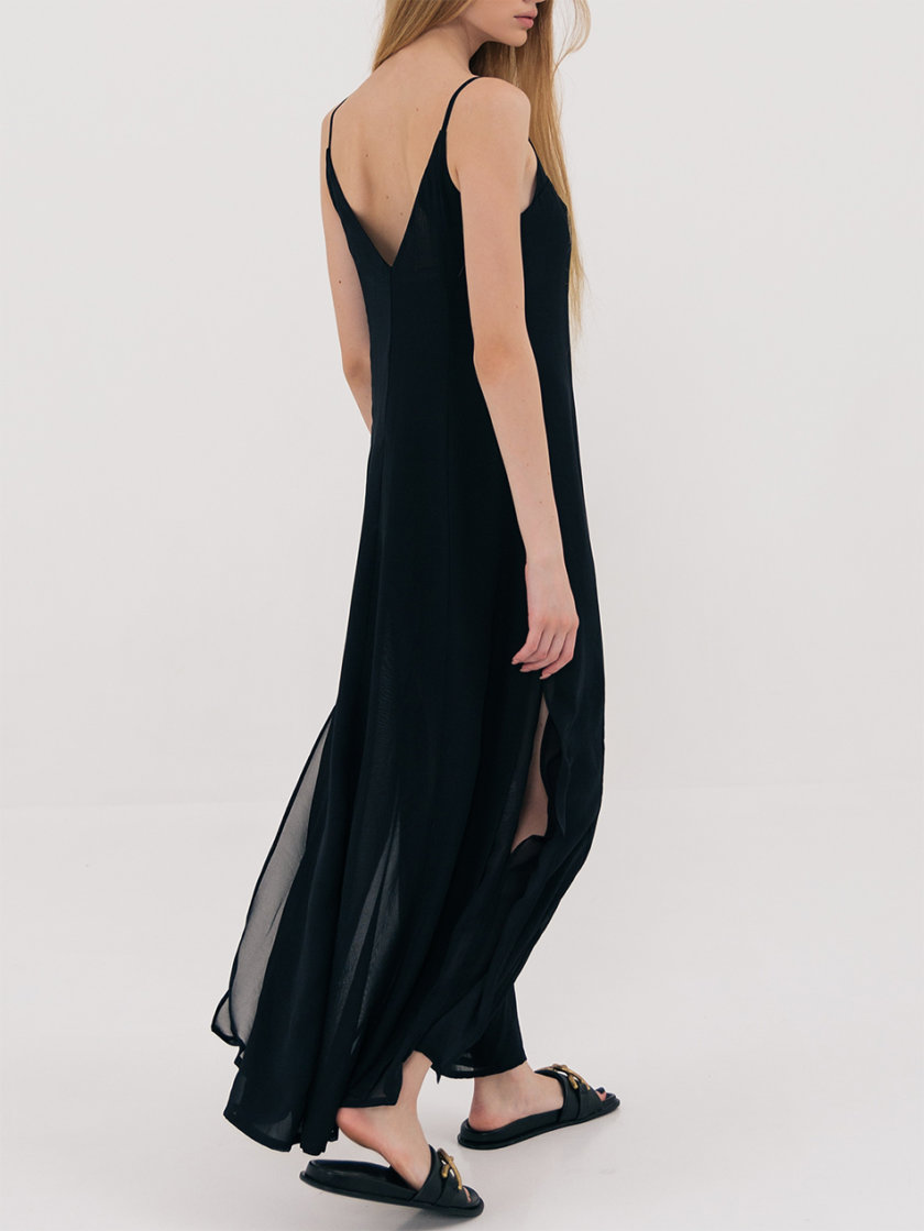 Платье миди с разрезами Black SHKO_21019002, фото 1 - в интернет магазине KAPSULA