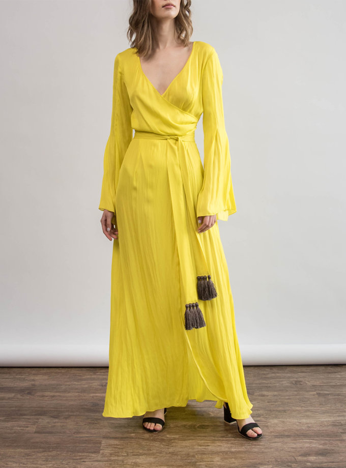 Шелковое платье макси с поясом ZHRK_zkss210002, фото 1 - в интернет магазине KAPSULA