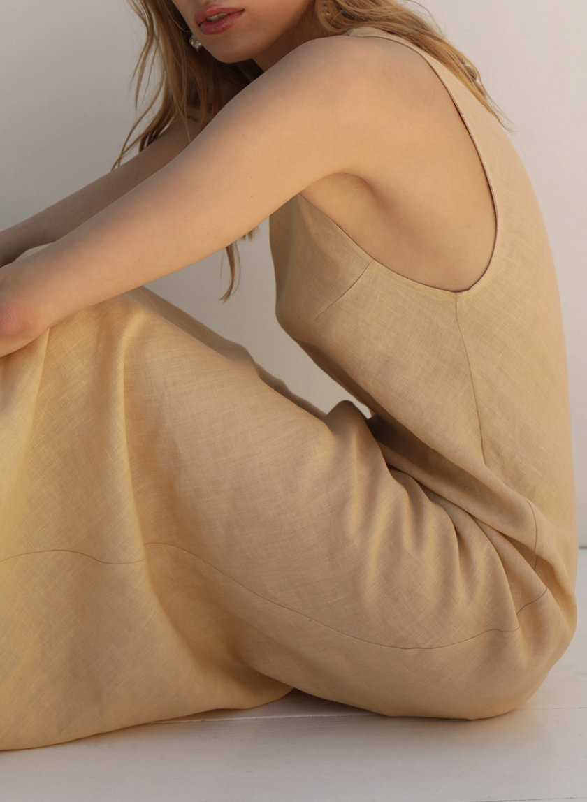 Платье миди из льна IRRO_IR_SM21_DB_012, фото 1 - в интернет магазине KAPSULA