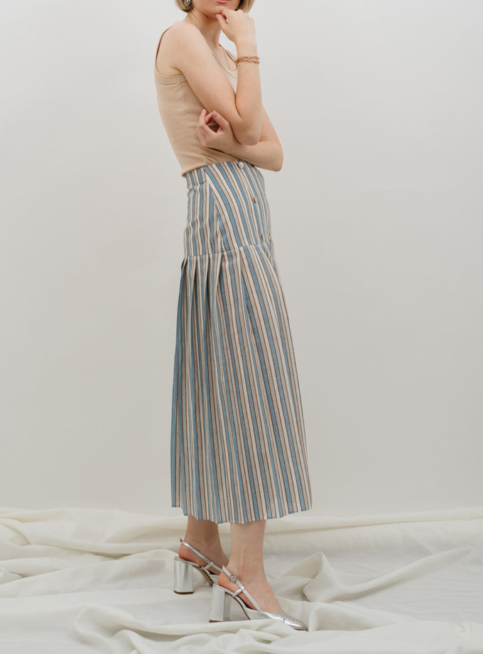 Хлопковая юбка с плиссировкой MNTK_MTS2142, фото 1 - в интернет магазине KAPSULA