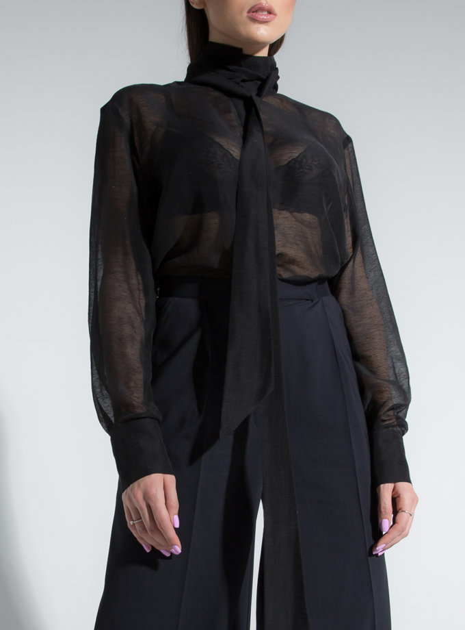 Блуза из прозрачного шелка SLR_SS21_14, фото 1 - в интернет магазине KAPSULA