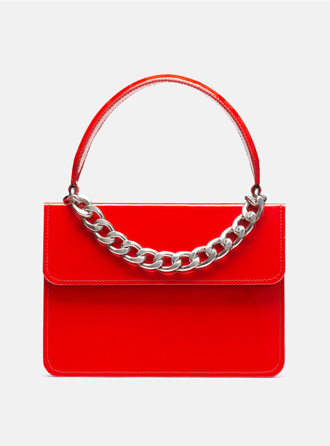 Кожаная сумка Boy Bag in Red gloss SNKD_P0061S, фото 1 - в интернет магазине KAPSULA