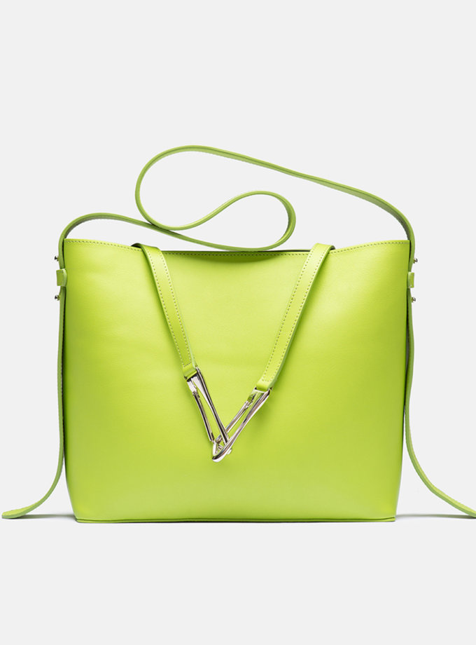 Шкіряна сумка Tote Bag in Lime green SNKD_P0058S, фото 1 - в интернет магазине KAPSULA