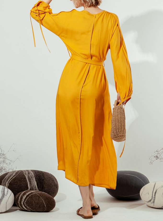 Платье миди с V-вырезом MMT_022-mango, фото 1 - в интернет магазине KAPSULA