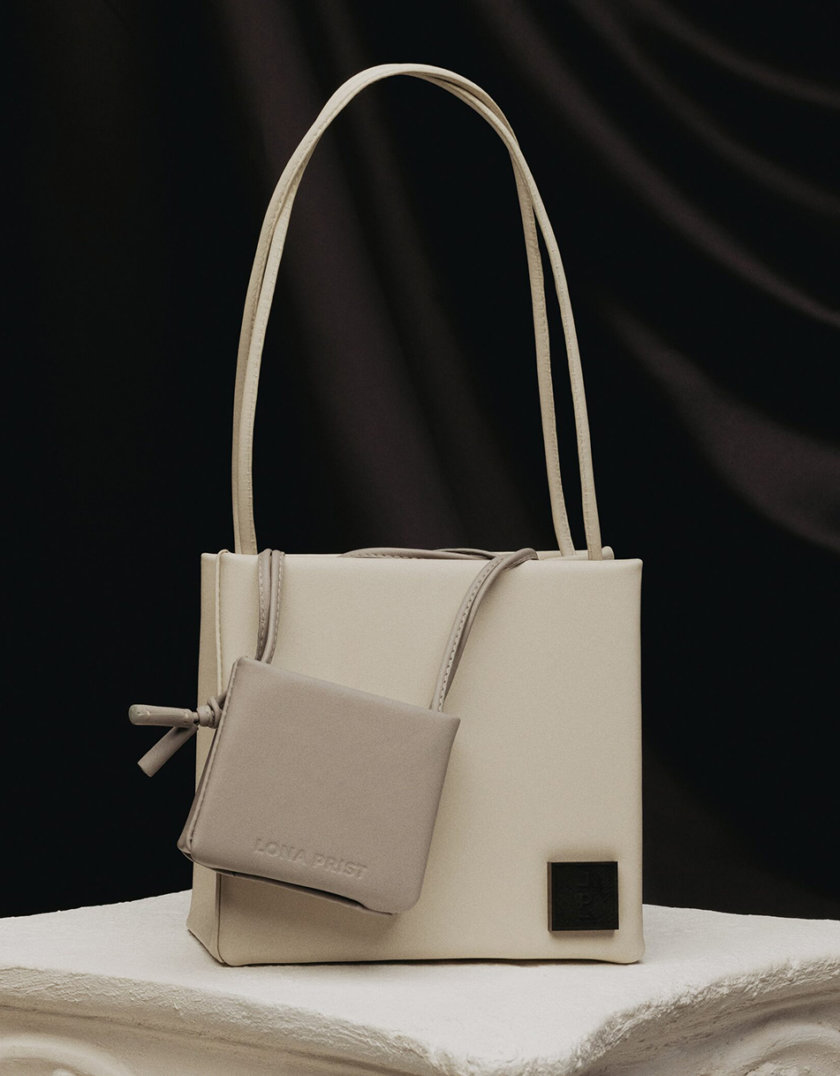 Шкіряна сумка Square Bag in Off-White LPR_SQ-BA-M-Off-White, фото 1 - в интернет магазине KAPSULA