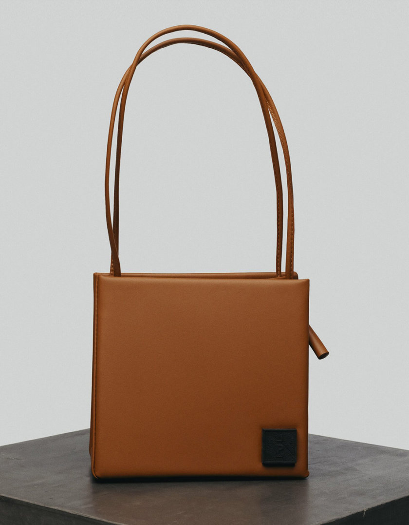 Кожаная сумка Square Bag in Brown LPR_SQ-BA-M-Brown, фото 1 - в интернет магазине KAPSULA