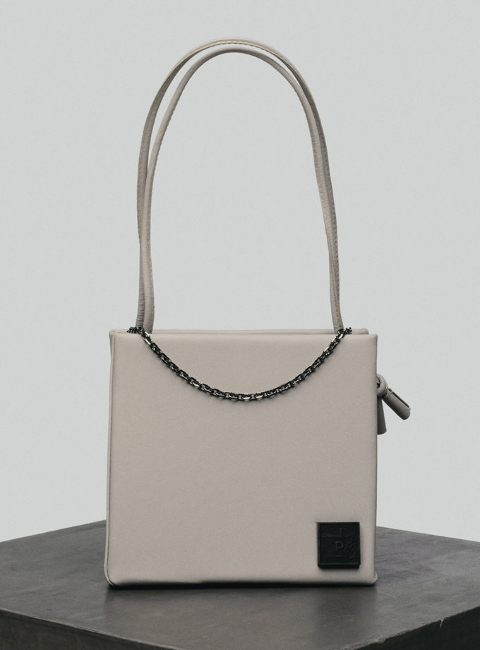 Кожаная сумка Square Bag in Grey LPR_SQ-BA-M-Grey, фото 1 - в интернет магазине KAPSULA