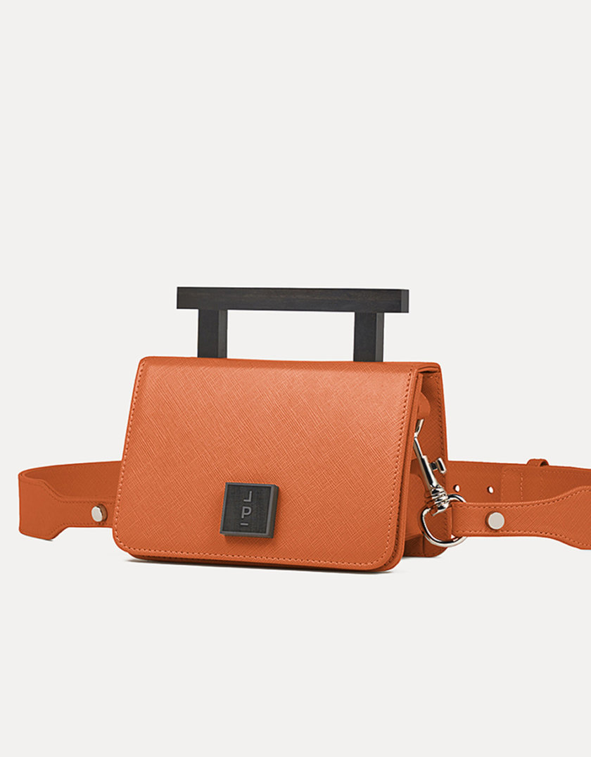Кожаная сумка Small Nicole Bag in Orange Saffiano LPR_NI-BA-S-Orange, фото 1 - в интернет магазине KAPSULA