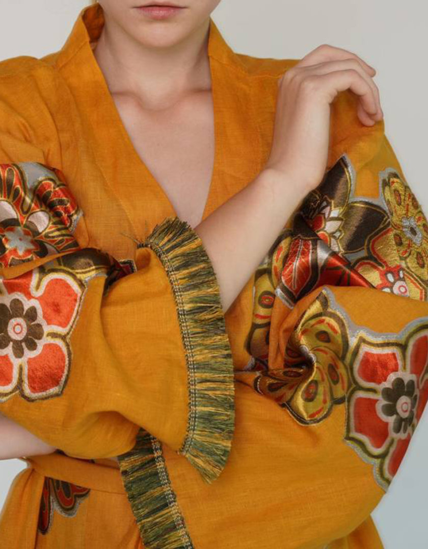 Льняное платье-кимоно ZHRK_zkss2100030y, фото 1 - в интернет магазине KAPSULA