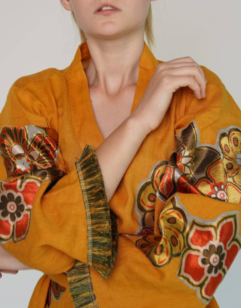 Льняное платье-кимоно ZHRK_zkss2100030y, фото 1 - в интернет магазине KAPSULA