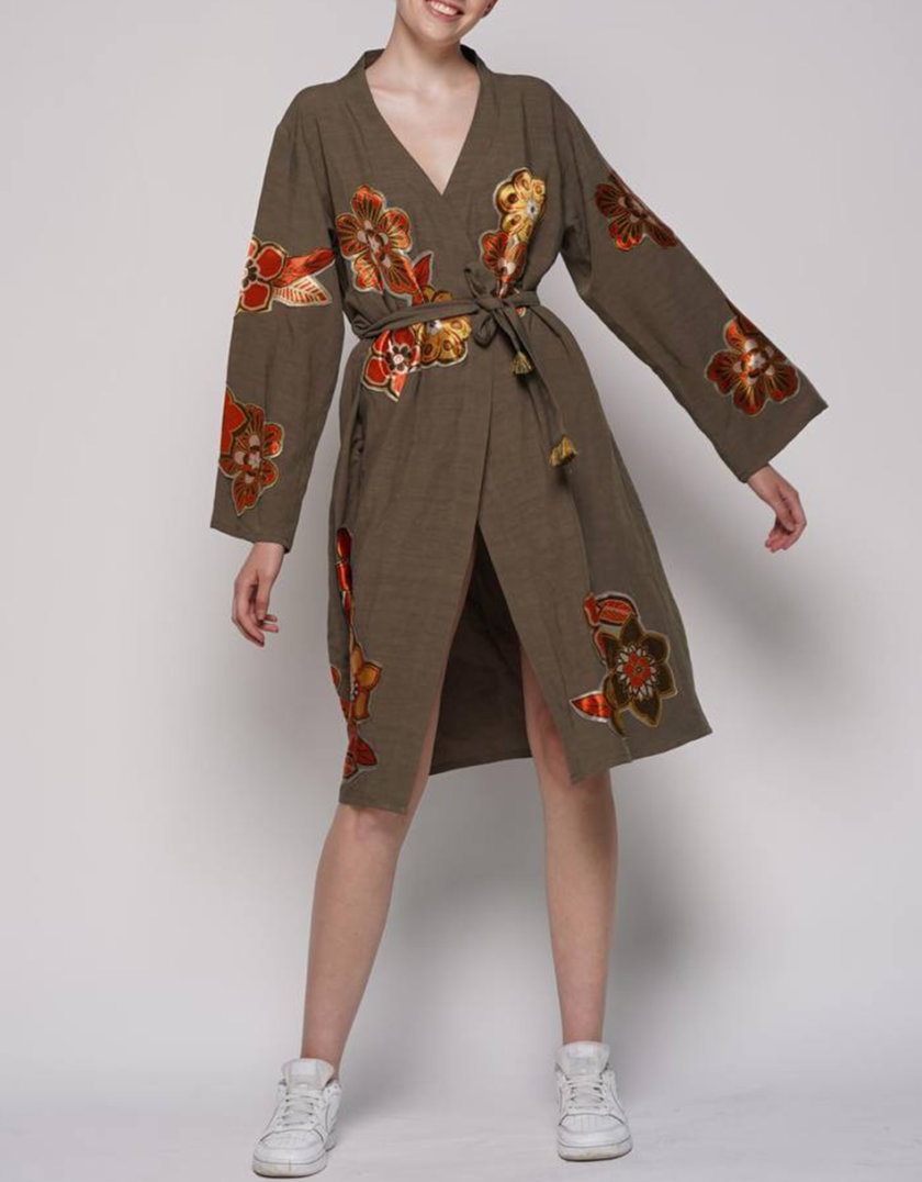 Льняное платье-кимоно ZHRK_zkss2100030h, фото 1 - в интернет магазине KAPSULA