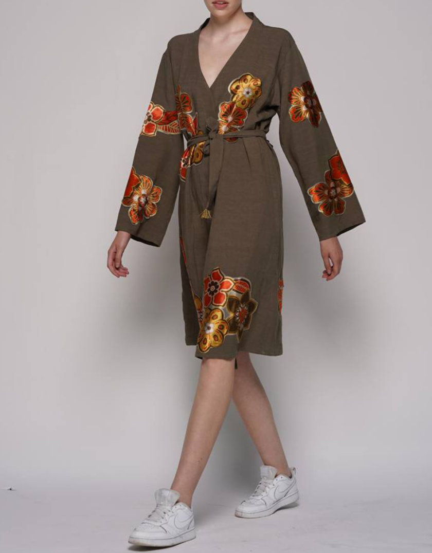 Льняное платье-кимоно ZHRK_zkss2100030h, фото 1 - в интернет магазине KAPSULA