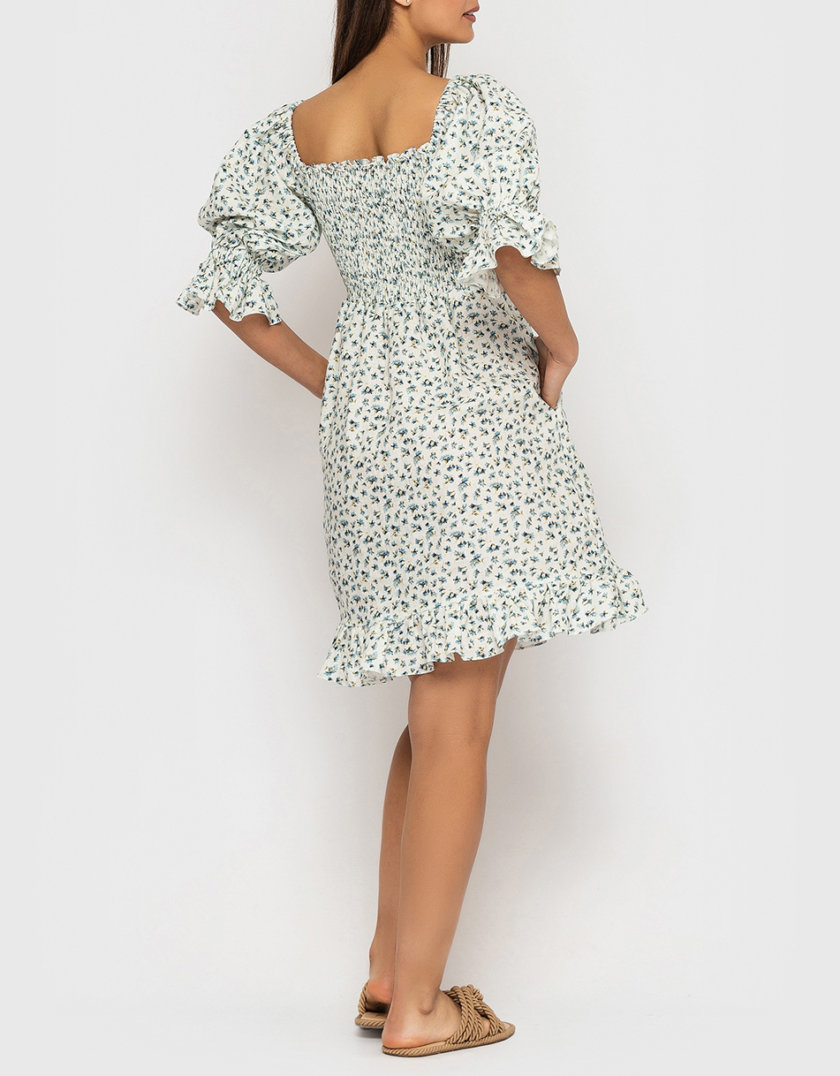 Лляна сукня зі збіркою на ліфі та рукавами-буфами MRND_М93-1, фото 1 - в интернет магазине KAPSULA