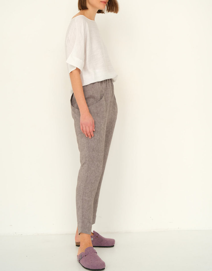 Льняные брюки ETP_ Ewtrbraun, фото 1 - в интернет магазине KAPSULA