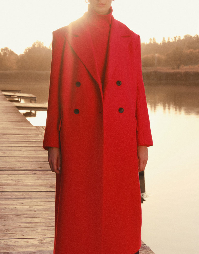 Двубортное пальто с приталенным силуэтом LAB_2214, фото 1 - в интернет магазине KAPSULA