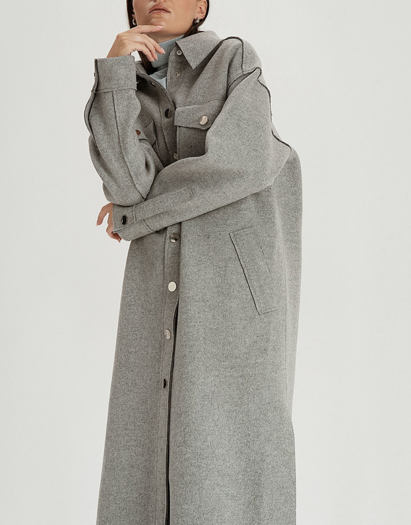 Шерстяное пальто-рубашка gray WNDR_fw21_wg_02, фото 1 - в интернет магазине KAPSULA