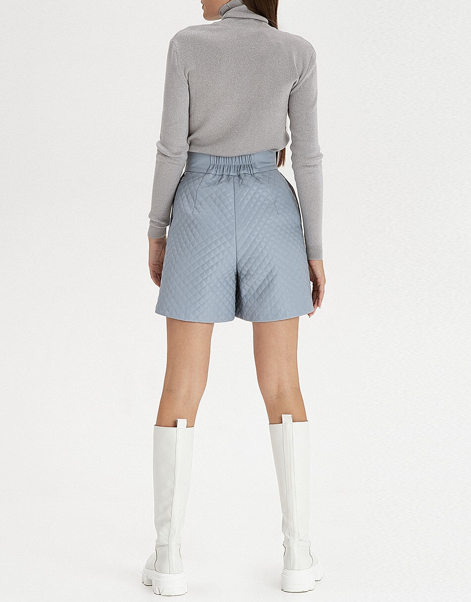 Стьобані шорти з еко-шкіри grey-blue WNDR_fw21_elbl_05, фото 1 Стьобані шорти з еко-шкіри grey-blue WNDR_fw21_elbl_05, фото 1 - в интернет магазине KAPSULA