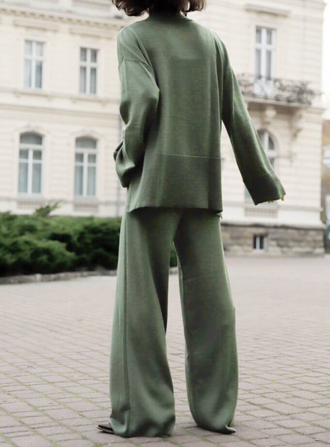 Костюм из шерсти с широкими брюками FRBC_FBКTov-polyn, фото 1 - в интернет магазине KAPSULA