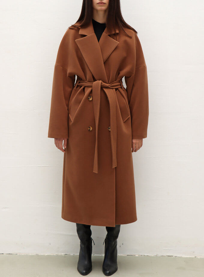 Пальто-халат с поясом MRZZ_mz_101120, фото 1 - в интернет магазине KAPSULA