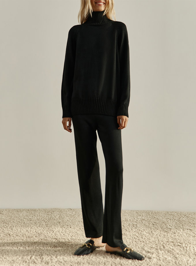 Шерстяные брюки ELLE black SYI_CS_18423-kapsula, фото 1 - в интернет магазине KAPSULA
