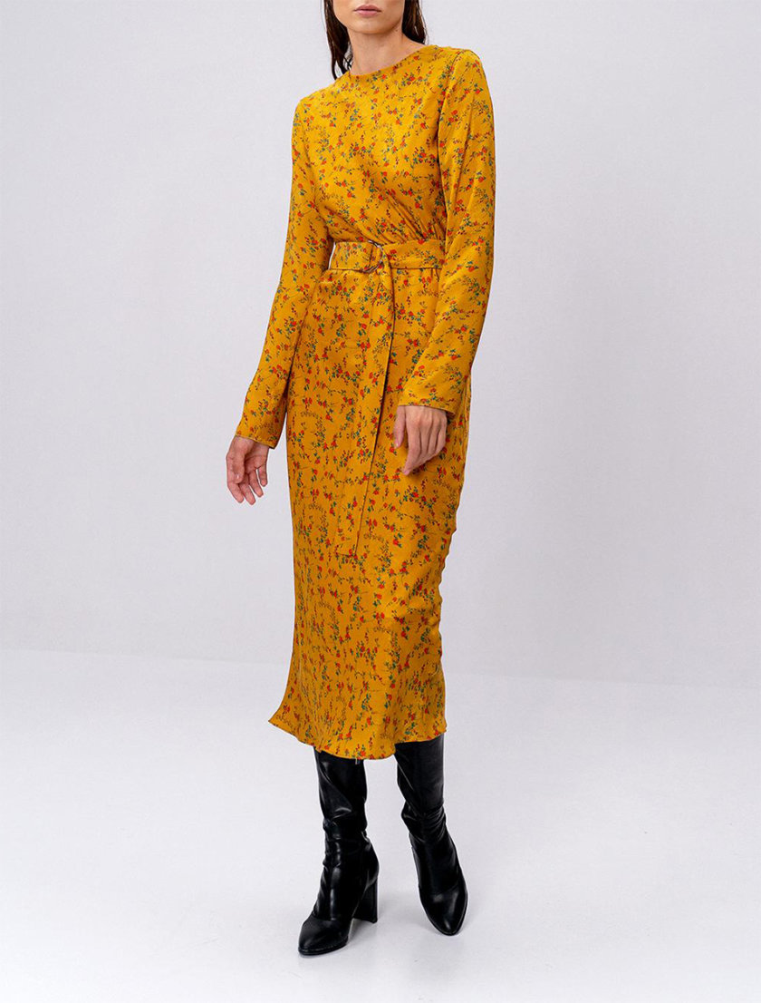 Сукня L Milano з поясом MC_MY0322-yellow, фото 1 - в интернет магазине KAPSULA