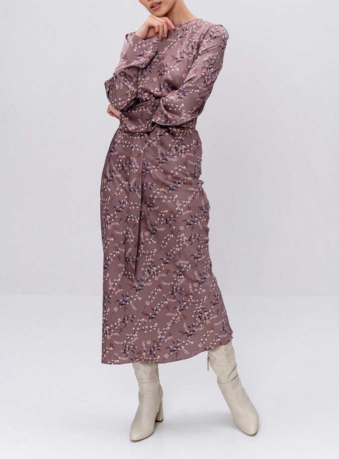 Платье L Milano с поясом MC_MY0322-purple, фото 1 - в интернет магазине KAPSULA