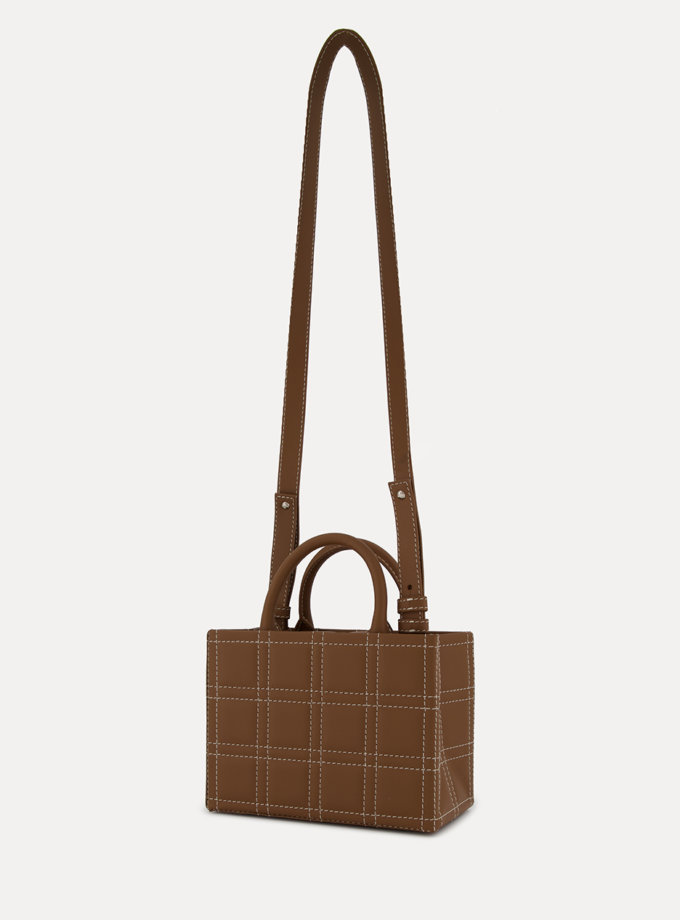 Шкіряна сумка 3x4 Bag in chocolate LPR_3-4-B, фото 1 - в интернет магазине KAPSULA