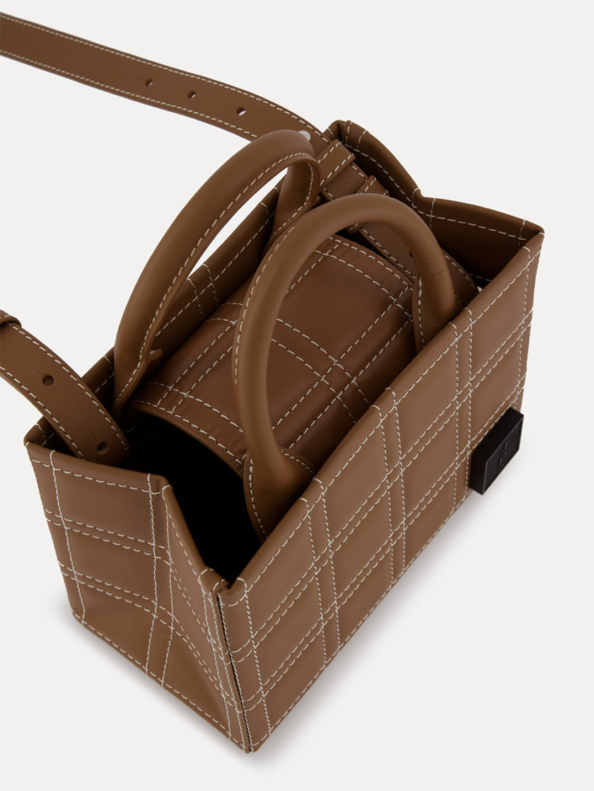 Шкіряна сумка 3x4 Bag in chocolate LPR_3-4-B, фото 1 - в интернет магазине KAPSULA